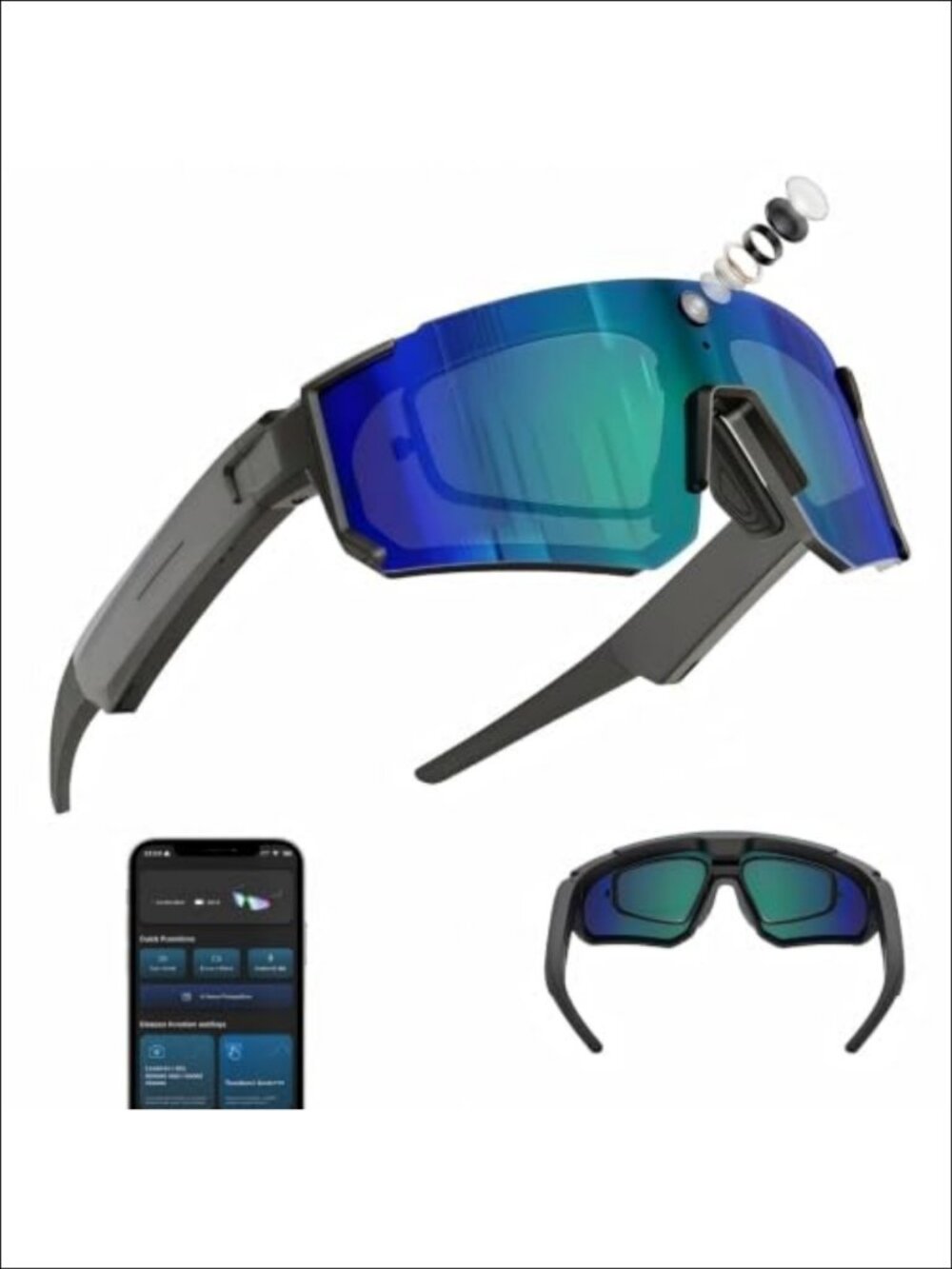 AI Smart Glasses Camera Bluetooth Sunglasses Sports EIS Stabilization IP54